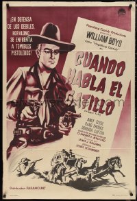 1p0710 MARAUDERS Argentinean 1947 William Boyd as Hopalong Cassidy pointing two guns, ultra rare!