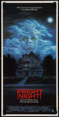 1p1391 FRIGHT NIGHT Aust daybill 1985 Sarandon, McDowall, best classic horror art by Peter Mueller!
