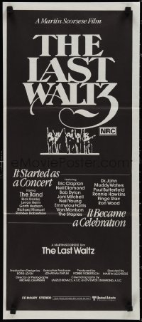 1p1402 LAST WALTZ Aust daybill 1978 Martin Scorsese, a rock concert that became a celebration!