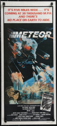 1p1406 METEOR Aust daybill 1979 Sean Connery, Natalie Wood, cool sci-fi artwork by Michael Whipple!