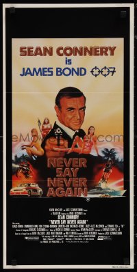 1p1410 NEVER SAY NEVER AGAIN Aust daybill 1983 art of Sean Connery as James Bond 007 by R. Obrero!