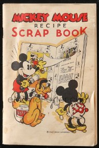 1p1785 MICKEY MOUSE softcover book 1930s Mickey Mouse Recipe Scrap Book, w/23 of 45 picture plates!