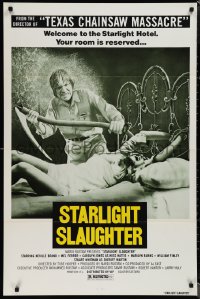 1p1498 EATEN ALIVE 1sh 1977 Tobe Hooper, wild image of sexy bound girl on bed, Starlight Slaughter!