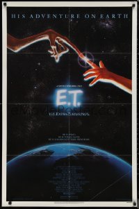 1p1497 E.T. THE EXTRA TERRESTRIAL studio style 1sh 1982 Steven Spielberg classic, John Alvin art!