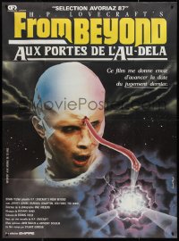 1p0302 FROM BEYOND French 1p 1987 H.P. Lovecraft, wild completely different brain-sucker horror art!
