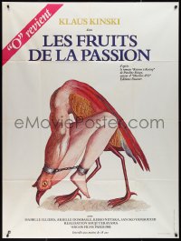 1p0303 FRUITS OF PASSION style A French 1p 1981 incredibly wild surreal artwork by Roland Topor!