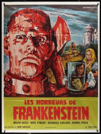 1p0310 HORROR OF FRANKENSTEIN French 1p 1972 Hammer horror, cool different monster art by Belinsky!