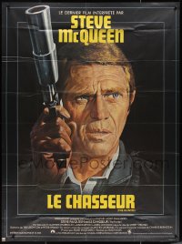 1p0312 HUNTER French 1p 1981 best different art of bounty hunter Steve McQueen by Jean Mascii!