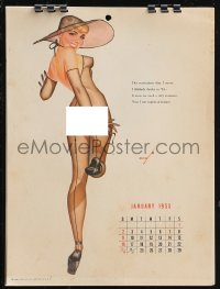 1p1000 GEORGE PETTY Esquire calendar 1954 each page with sexy art by the legendary pin-up artist!