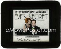 1p1713 EVE'S SECRET glass slide 1925 French duke Jack Holt makes peasant Betty Compson his wife!