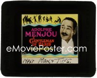 1p1723 GENTLEMAN OF PARIS glass slide 1927 c/u of Adolphe Menjou in France, cool silhouette art!