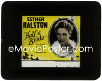 1p1728 HALF A BRIDE glass slide 1928 Esther Ralston, tiny art of second billed Gary Cooper!
