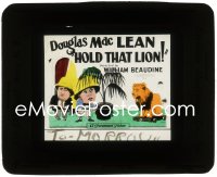 1p1732 HOLD THAT LION glass slide 1926 Douglas MacLean & Walter Hiers hunting lion in Africa!