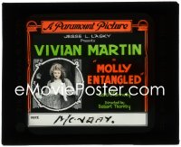 1p1740 MOLLY ENTANGLED glass slide 1917 portrait of pretty Irish immigrant Vivian Martin!