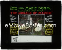 1p1743 MORALS OF MARCUS glass slide 1915 Eugene Ormonde sits by Marie Doro sleeping in chair!