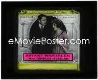 1p1745 MRS. TEMPLE'S TELEGRAM glass slide 1920 Bryant Washburn, movie version of famous stage farce!