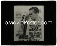 1p1750 NICE PEOPLE glass slide 1922 Bebe Daniels gets stranded at a farm & Wallace Reid helps her!