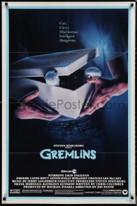 1p1523 GREMLINS 1sh 1984 cute, clever, mischievous, dangerous, Joe Dante Christmas horror comedy!