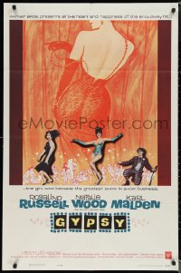 1p1524 GYPSY 1sh 1962 wonderful artwork of Rosalind Russell & sexiest Natalie Wood!