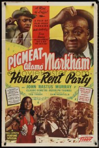 1p1533 HOUSE-RENT PARTY 1sh 1946 Dewey Pigmeat Alamo Markham, Toddy all-black comedy musical!