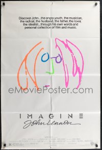 1p1538 IMAGINE 1sh 1988 classic self portrait artwork by former Beatle John Lennon!