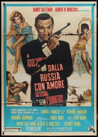 1p0352 FROM RUSSIA WITH LOVE Italian 1p R1970s different art of Connery as James Bond + sexy girls!
