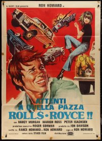 1p0724 GRAND THEFT AUTO Italian 1p 1979 Ron Howard, Roger Corman, different car crash art, rare!