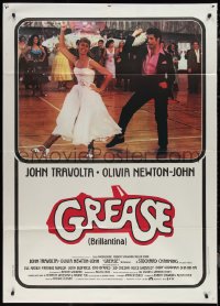 1p0355 GREASE Italian 1p 1978 John Travolta & Olivia Newton-John dancing, classic musical!