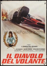 1p0359 LAST AMERICAN HERO Italian 1p 1973 race car on track & sexy Valerie Perrine, ultra rare!