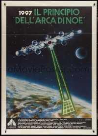 1p0731 NOAH'S ARK PRINCIPLE Italian 1p 1985 Roland Emmerich directed, Muller, sci-fi art!