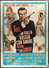 1p0392 FROM RUSSIA WITH LOVE Italian 2p R1970s Ciriello art of Connery as James Bond w/ sexy girls!
