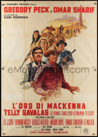 1p0399 MacKENNA'S GOLD Italian 2p 1969 Howard Terpning art of Peck, Sharif, Savalas, Newmar & cast!