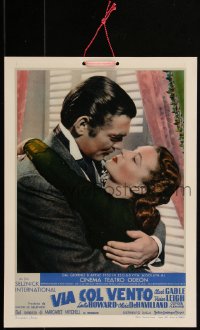 1p0937 GONE WITH THE WIND Italian 10x14 1950 best romantic close up of Clark Gable & Vivien Leigh!