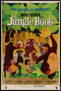 1p1548 JUNGLE BOOK 1sh 1967 Walt Disney cartoon classic, great image of Mowgli & friends!