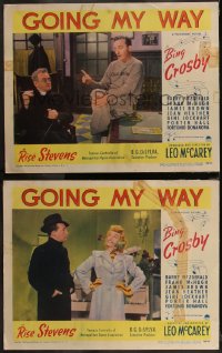 1p1364 GOING MY WAY 2 LCs 1944 Bing Crosby & pretty Rise Stevens, McHugh in Leo McCarey classic!