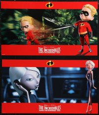 1p0180 INCREDIBLES 8 10x17 LCs 2004 Disney/Pixar animated superhero family, cool widescreen images!