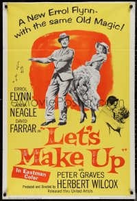 1p1554 LET'S MAKE UP 1sh 1956 great image of Errol Flynn dancing with Anna Neagle!