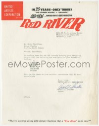 1p0878 RED RIVER booking letter 1948 from the studio to a theater owner!