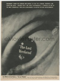 1p1034 LOST WEEKEND magazine page 1945 alcoholic Ray Milland, Billy Wilder, different eye image!