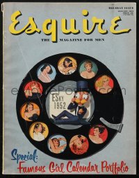 1p1102 ESQUIRE magazine January 1952 special Famous Girl Calendar Portfolio with sexy pinup art!