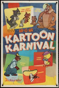 1p1569 MGM KARTOON KARNIVAL 1sh 1954 Tom & Jerry, Spike & Tyke, Barney Bear, Droopy, Lucky Ducky!