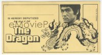 1p1773 ENTER THE DRAGON promo card 1973 Bruce Lee classic, the movie that made him a legend!