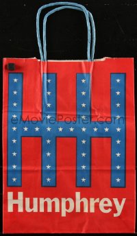 1p0860 HUBERT HUMPHREY 10x18 shopping bag 1968 during political campaign against Richard Nixon!