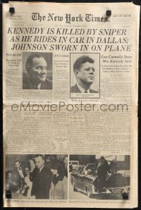 1p0164 JOHN F. KENNEDY 15x23 New York Times newspaper November 23, 1963 the day he was assassinated!