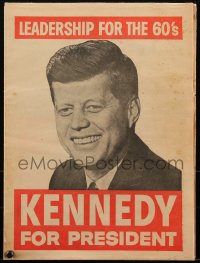 1p0861 JOHN F. KENNEDY 11x15 political campaign brochure 1960 leadership for the 60's!