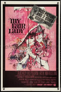 1p1578 MY FAIR LADY 1sh 1964 classic art of Audrey Hepburn & Rex Harrison by Bob Peak!