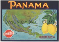 1p1149 PANAMA 9x13 crate label 1912 great art of California lemons over North America!