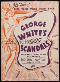 1p0126 GEORGE WHITE'S 1935 SCANDALS 16x22 pressbook 1935 sexy Alice Faye, James Dunne, ultra rare!