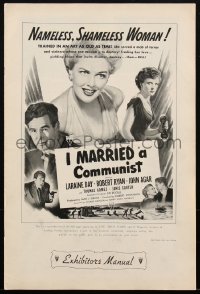 1p0573 I MARRIED A COMMUNIST pressbook 1950 Laraine Day is a nameless, shameless woman, ultra rare!