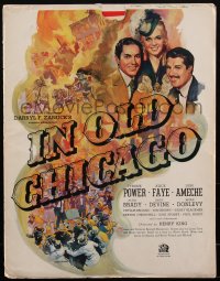 1p0129 IN OLD CHICAGO 17x22 pressbook 1938 Madan art of Tyrone Power, Alice Faye & Don Ameche, rare!